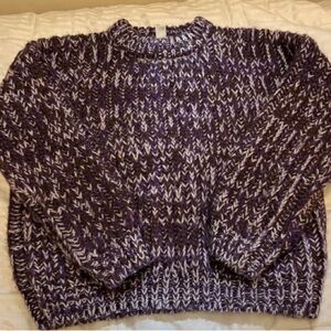 twik Purple & White Marled Crewneck Sweater